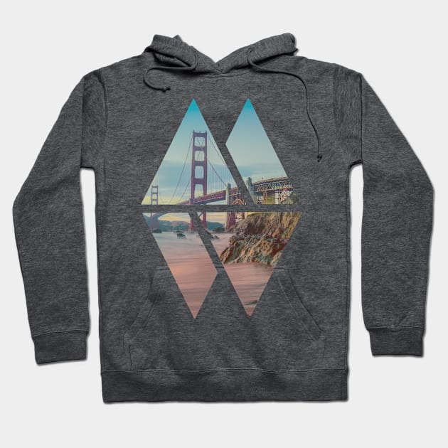 Golden Gate Geometric Artwork Hoodie by GeometricPhotos